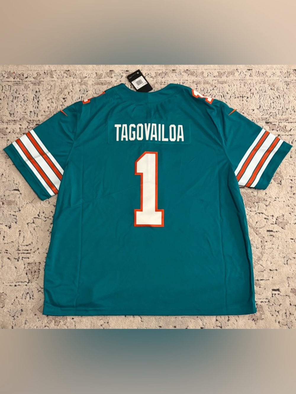 Nike Authentic Miami Dolphins Tua Tagovailoa #1 Aqua NFL Football Men’s Sz: 3XL - Picture 5 of 6